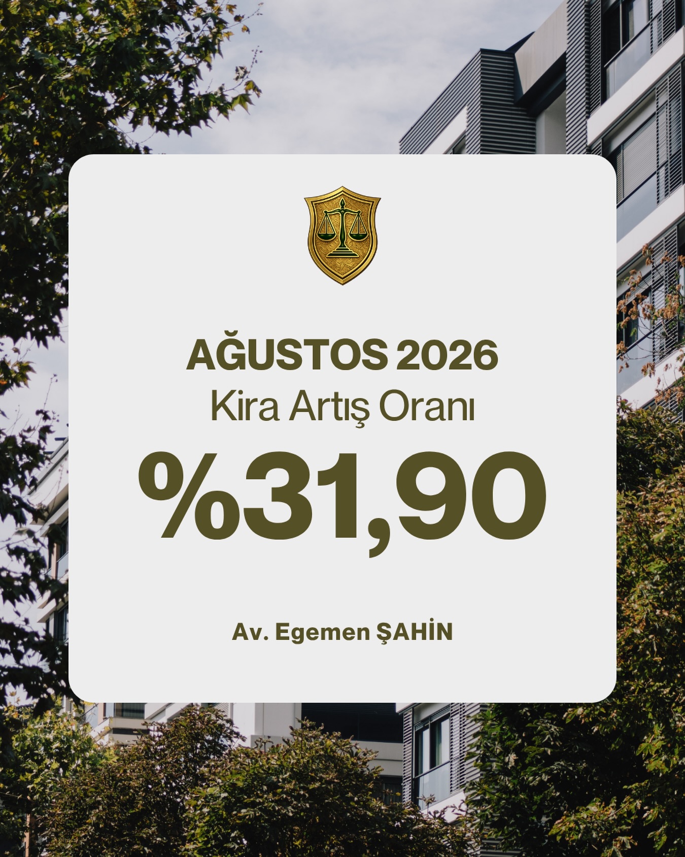 2026 Ağustos ayında yenilenecek olan konut ve çatılı işyeri kira sözleşmelerine yapılabilecek tavan artış oranı %31,90 olarak açıklanmıştır.
(TÜİK)