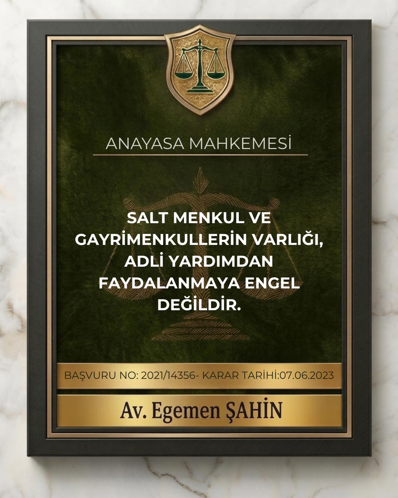 Salt menkul ve gayrimenkullerin varlığı, adli yardımdan faydalanmaya engel değildir.
⚖️Anayasa Mahkemesi
Başvuru No: 2021/14356
Karar Tarihi: 07.06.2023