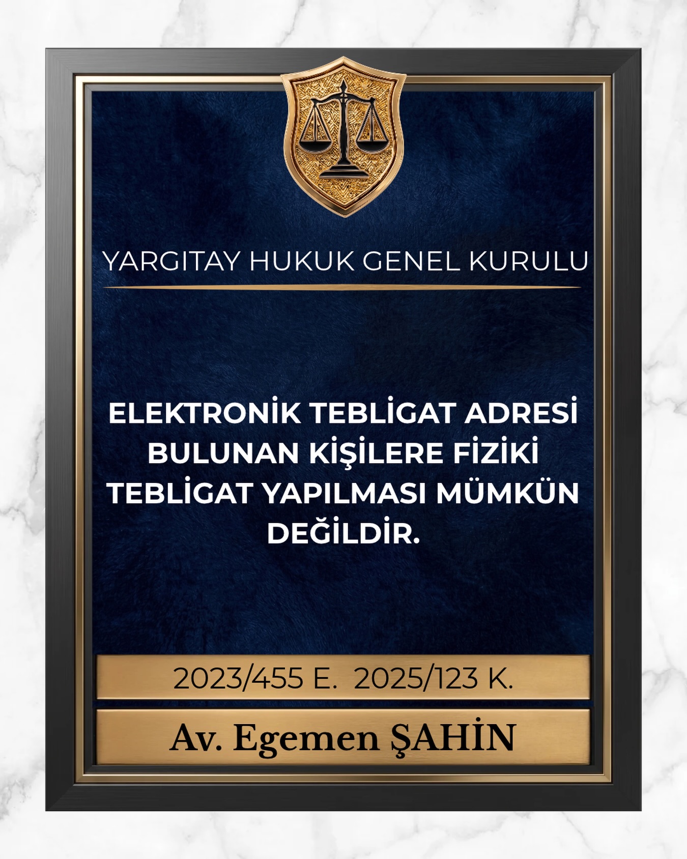 Elektronik tebligat adresi bulunan kişilere fiziki tebligat yapılması mümkün değildir.
⚖️Yargıtay Hukuk Genel Kurulu
2023/455 E. 2025/123 K.