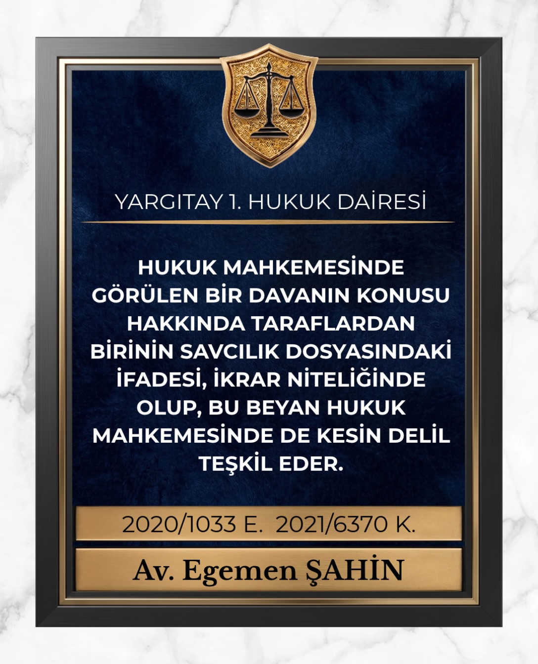 Hukuk mahkemesinde görülen bir davanın konusu hakkında taraflardan birinin savcılık dosyasındaki ifadesi, ikrar niteliğinde olup, bu beyan hukuk mahkemesinde de kesin delil teşkil eder.
⚖️Yargıtay 1. Hukuk Dairesi
2020/1033 E. 2021/6370 K.